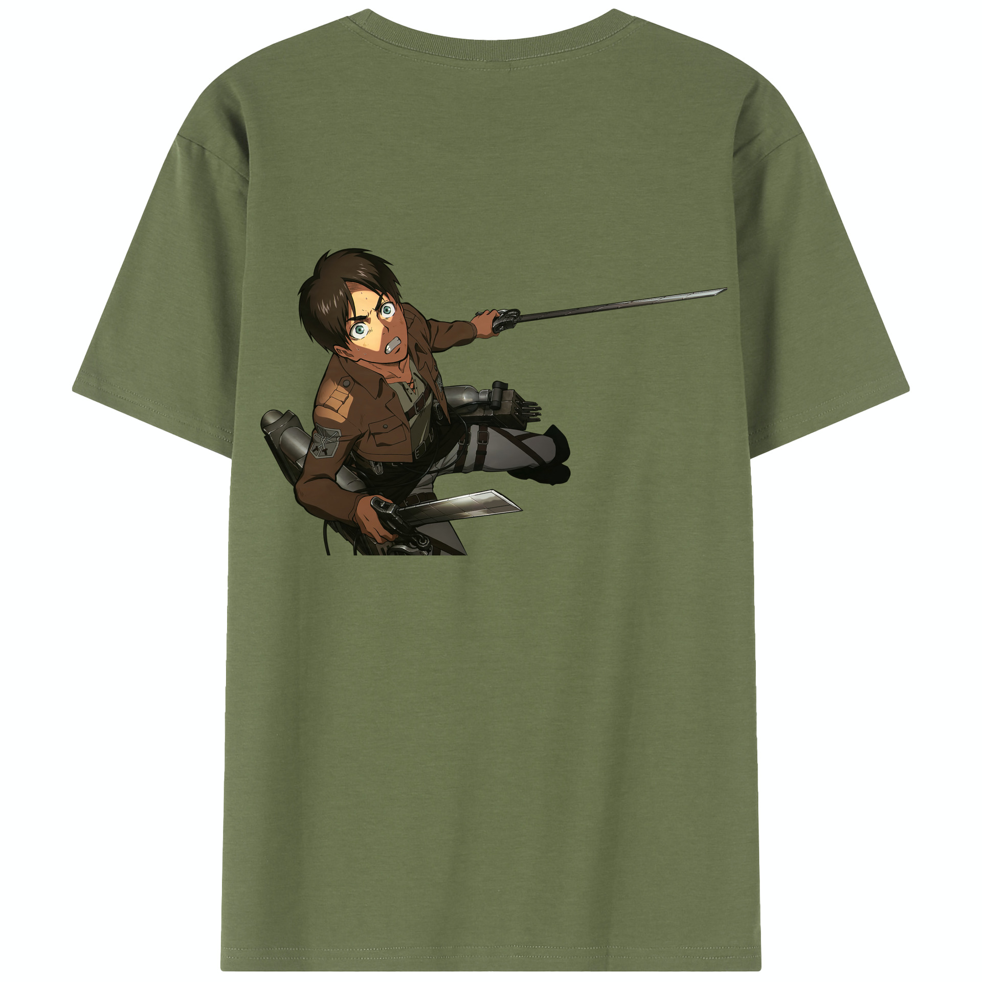 （画像用） 進撃の巨人 エレン･イェーガー Attack on Titan Eren Jäger 綿100％半袖Tシャツ（背面プリント）